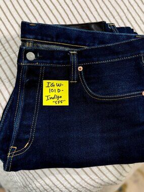 Iron Heart "Ignition Works" 19oz 555 (Super Slim) Stretch Indigo Jeans (Tag 38)